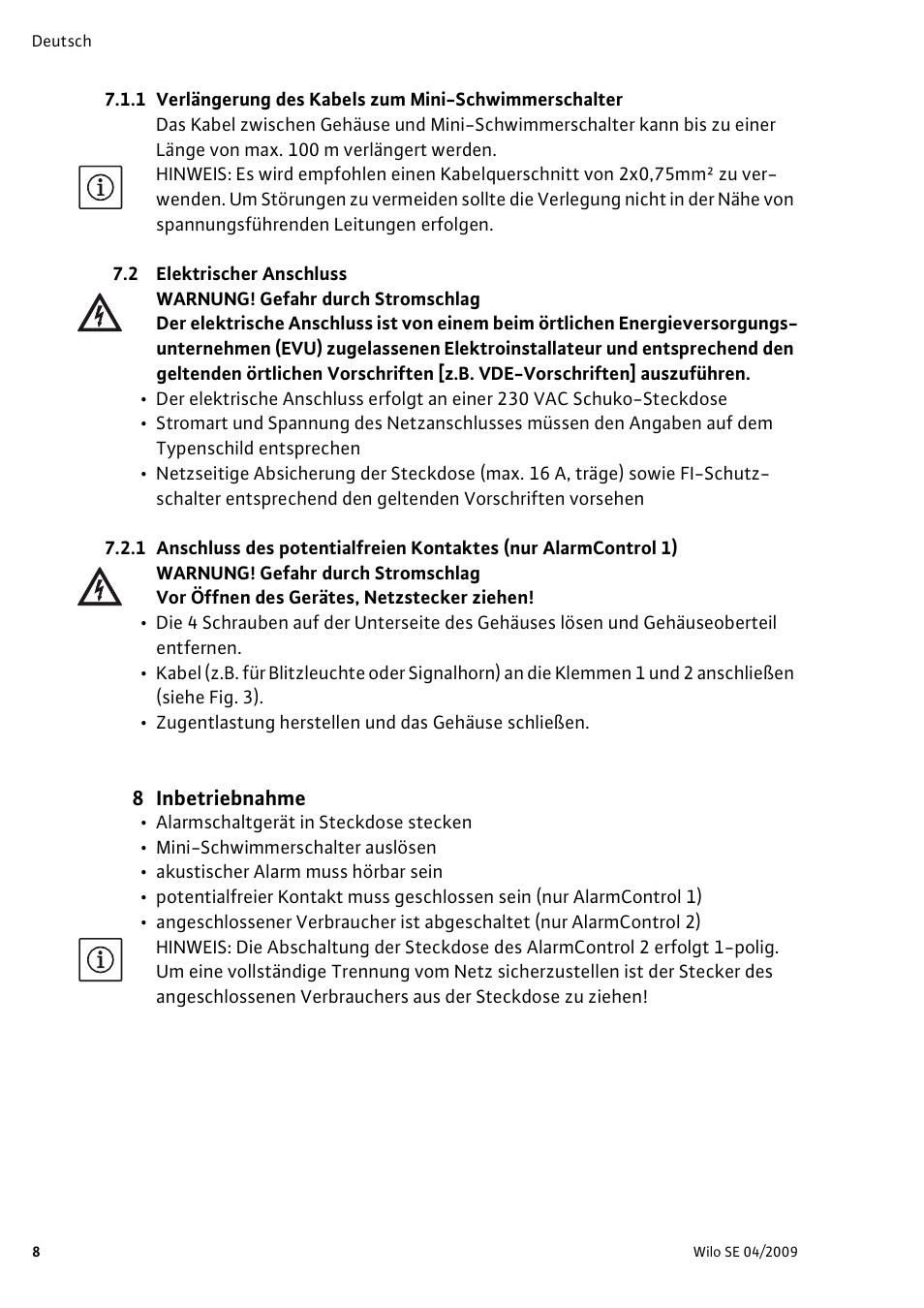 Wilo AlarmControl User Manual | Page 12 / 128