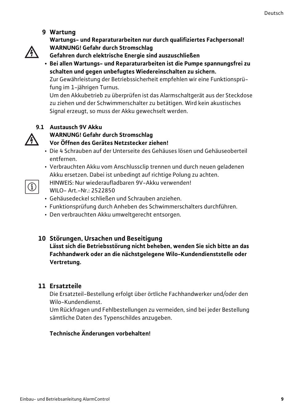 Wilo AlarmControl User Manual | Page 13 / 128