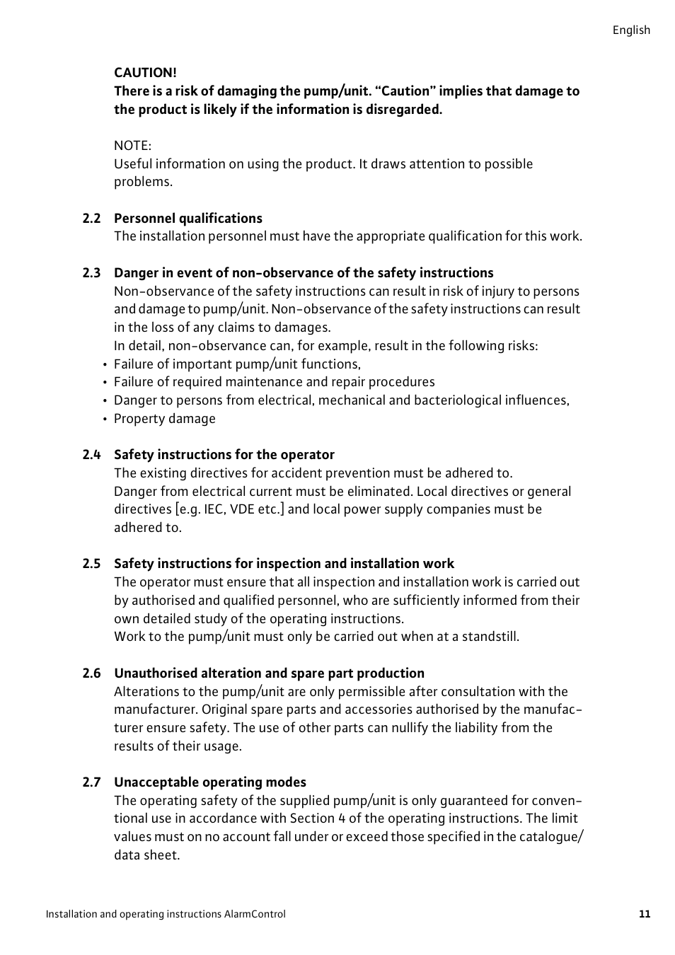 Wilo AlarmControl User Manual | Page 15 / 128