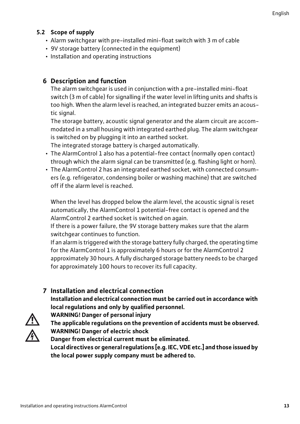 Wilo AlarmControl User Manual | Page 17 / 128