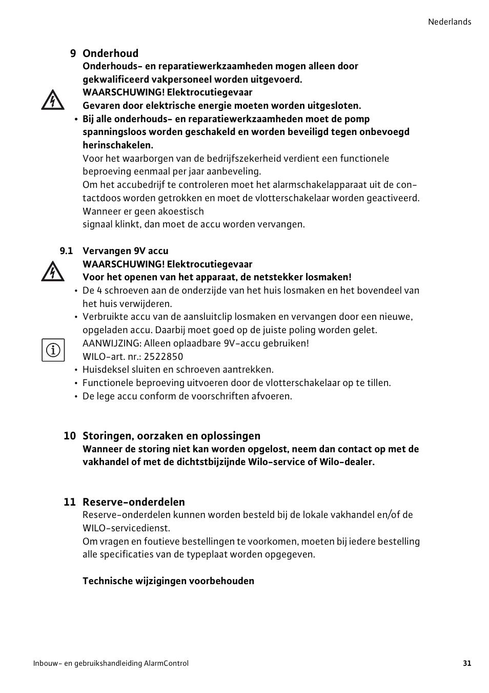 Wilo AlarmControl User Manual | Page 35 / 128