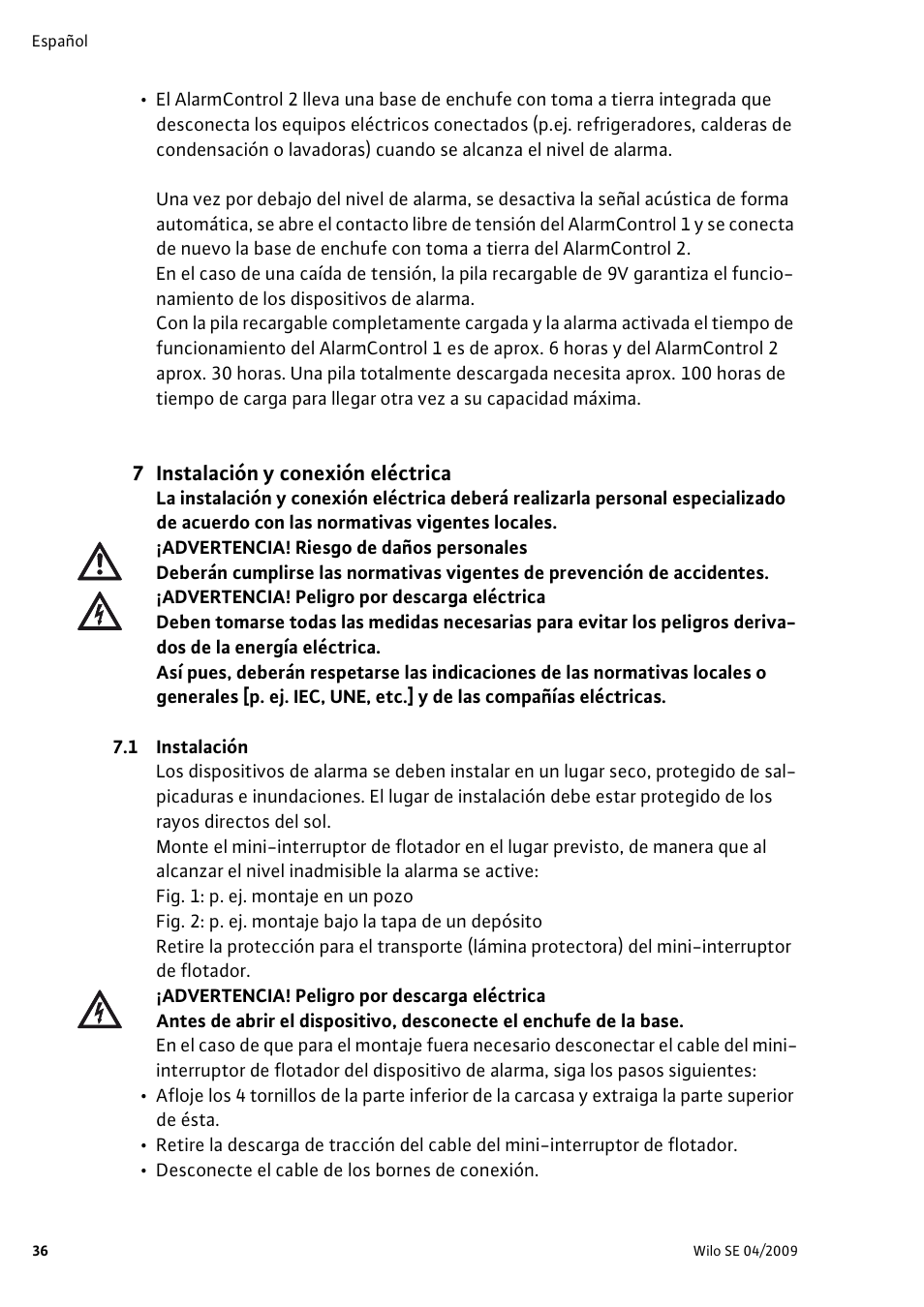 Wilo AlarmControl User Manual | Page 40 / 128