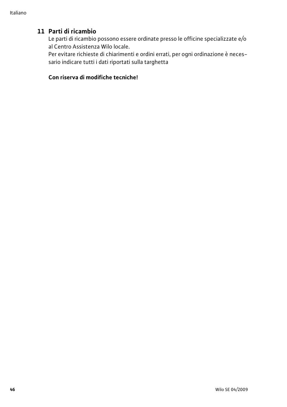11 parti di ricambio | Wilo AlarmControl User Manual | Page 50 / 128