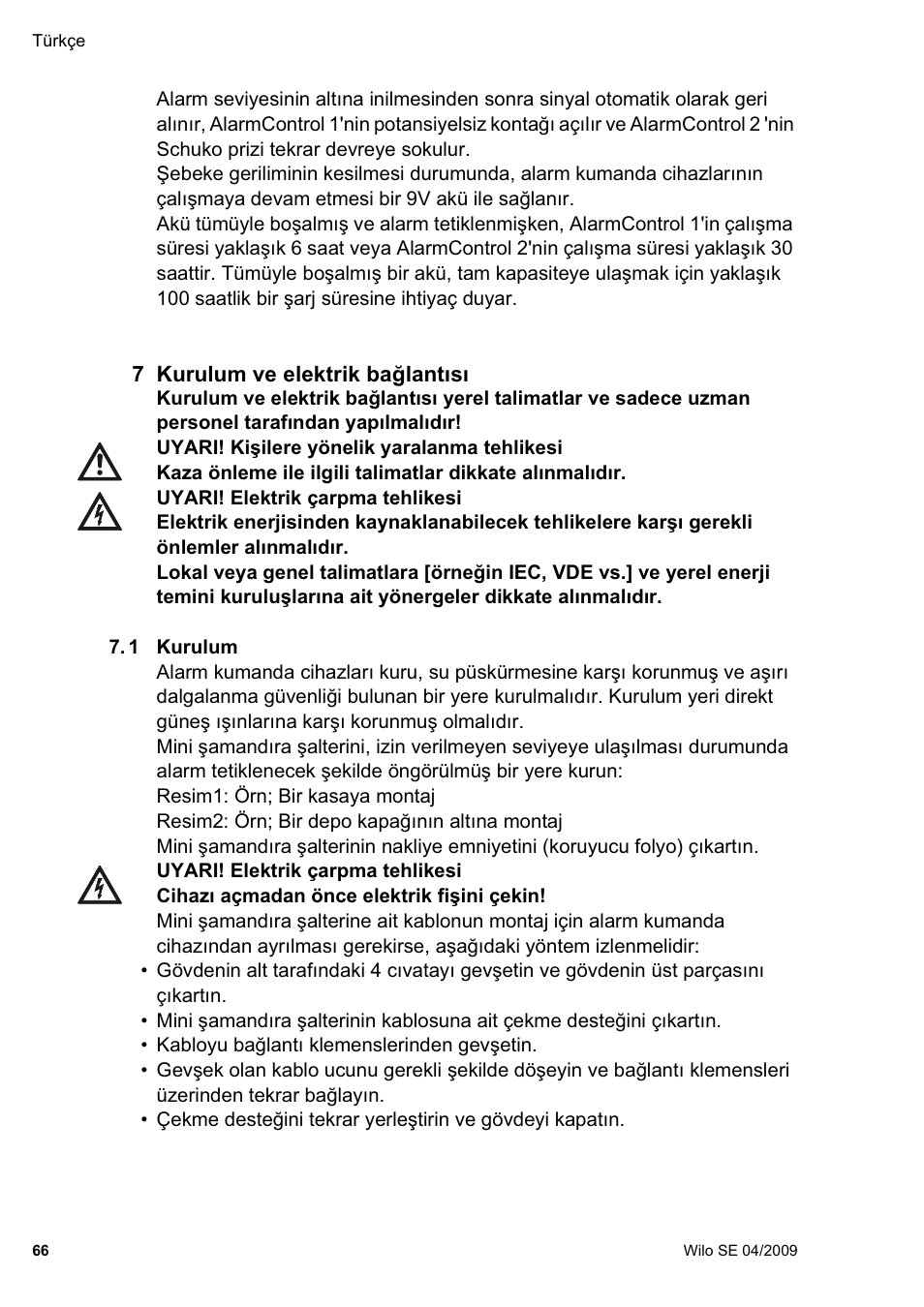 Wilo AlarmControl User Manual | Page 70 / 128