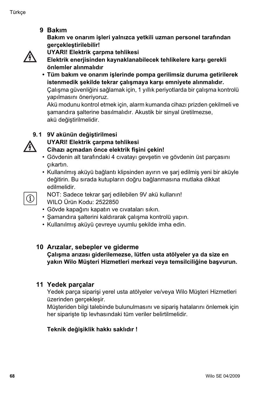 Wilo AlarmControl User Manual | Page 72 / 128