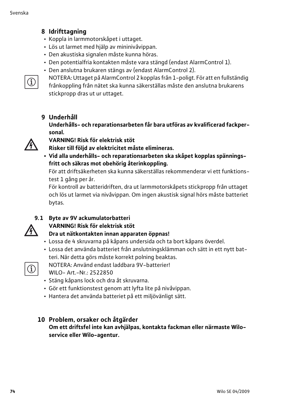 Wilo AlarmControl User Manual | Page 78 / 128