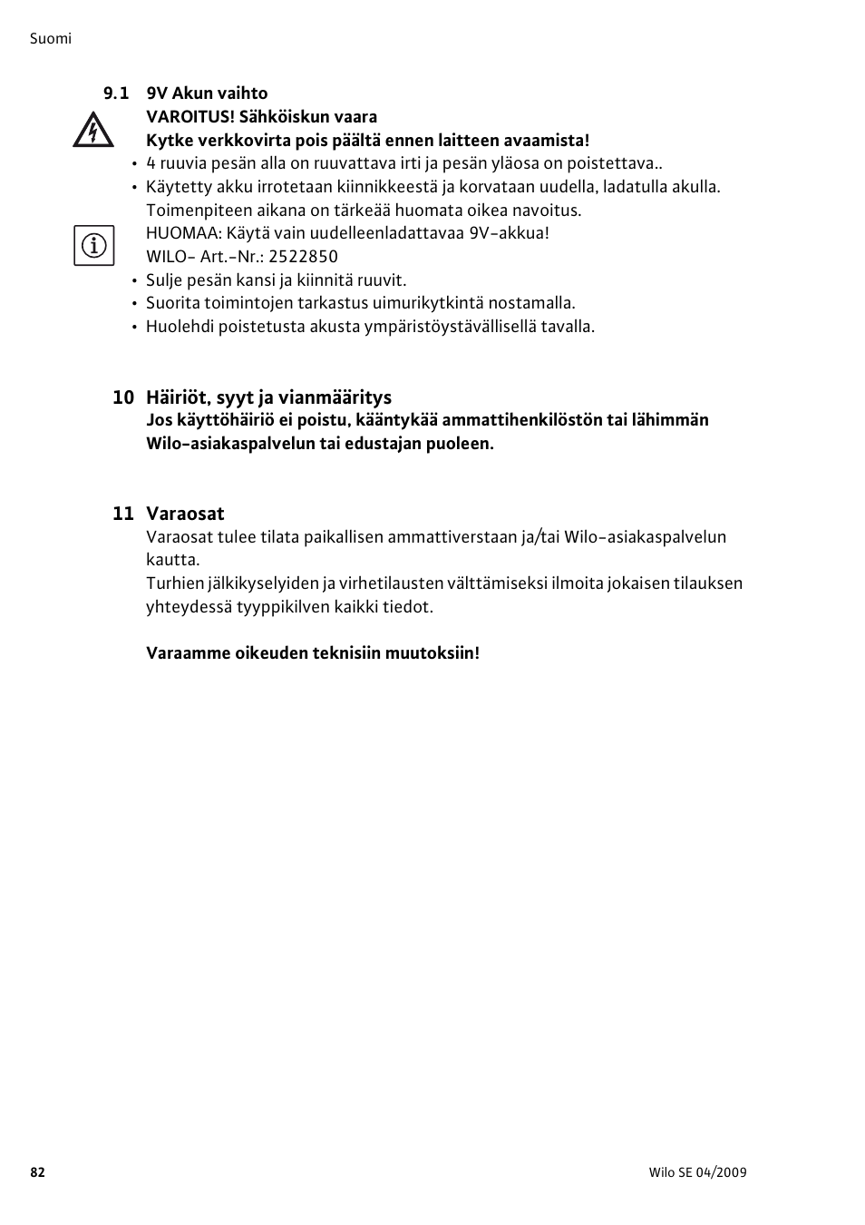 Wilo AlarmControl User Manual | Page 86 / 128