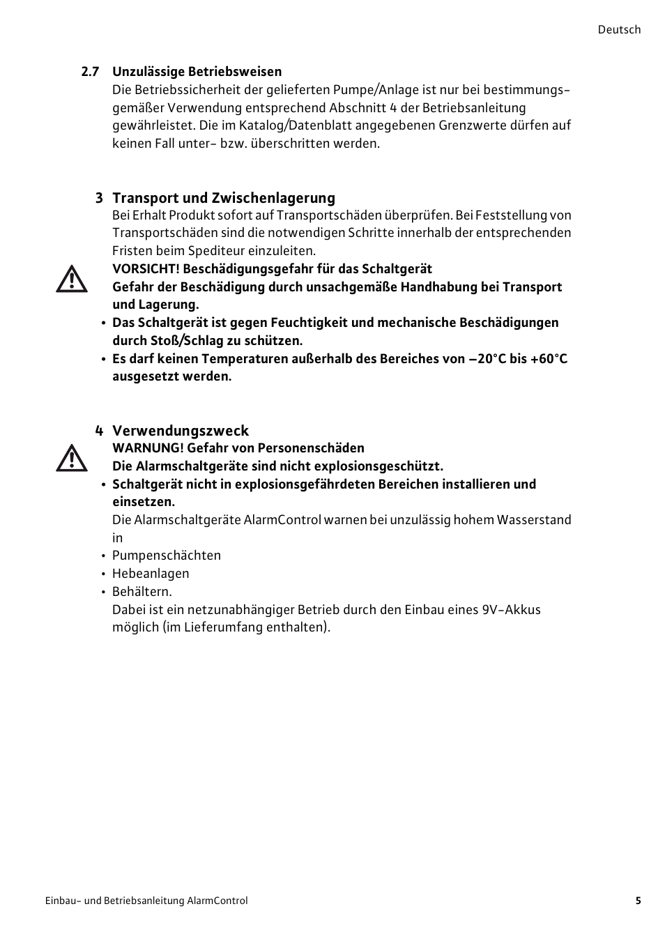 Wilo AlarmControl User Manual | Page 9 / 128