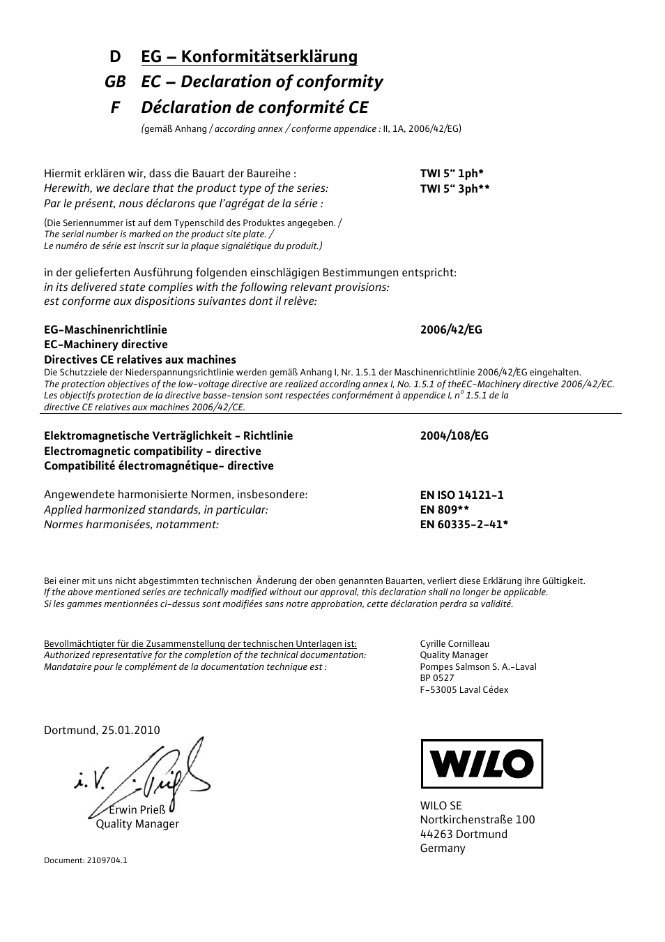 Wilo TWI 5-SE User Manual | Page 14 / 18