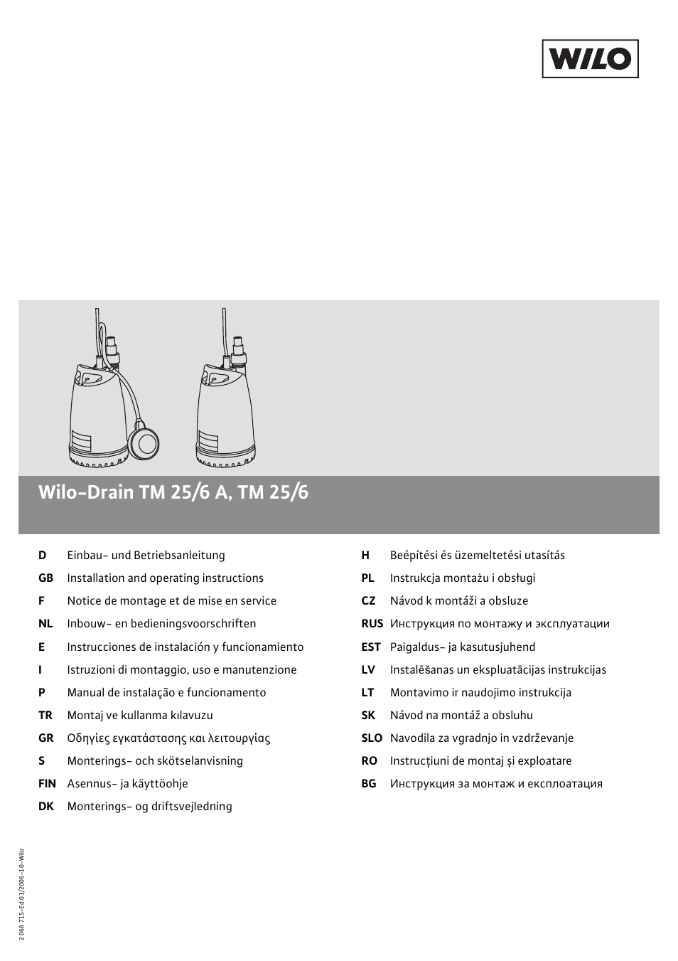 Wilo Drain TM 25_6 User Manual | 124 pages