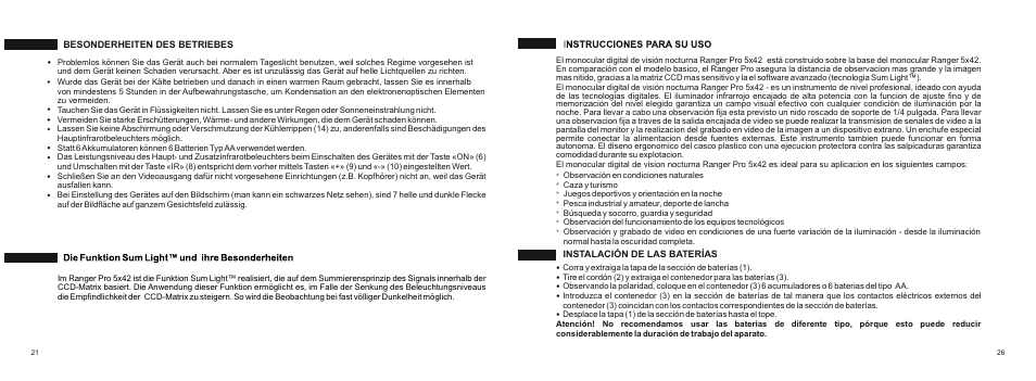 Yukon RANGER PRO 5x42 User Manual | Page 24 / 26