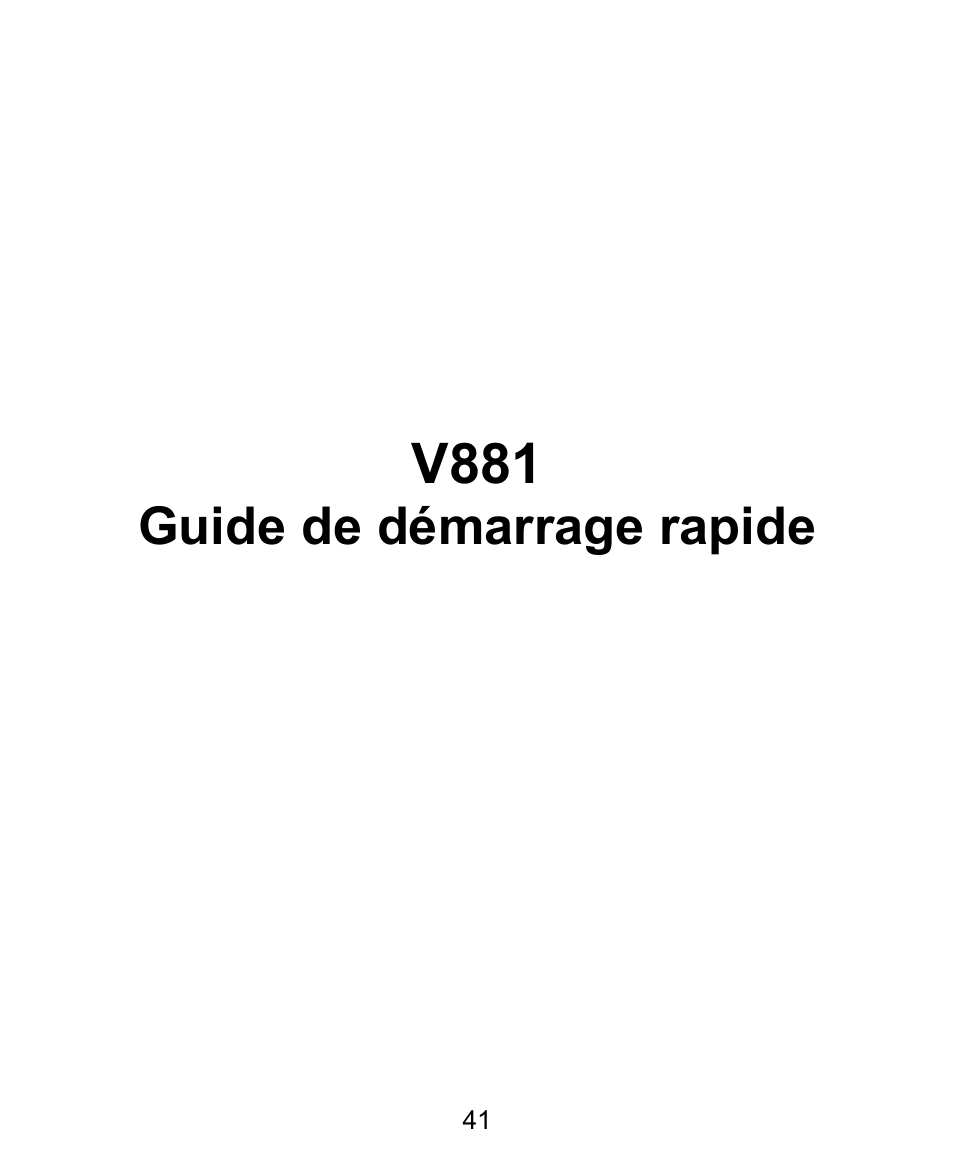 V881, Guide de démarrage rapide | ZTE V881 User Manual | Page 43 / 58