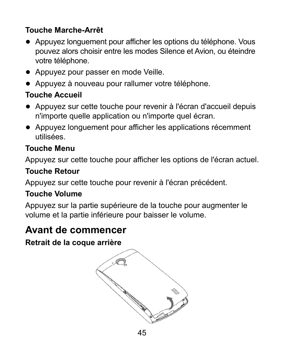 Avant de commencer | ZTE V881 User Manual | Page 47 / 58