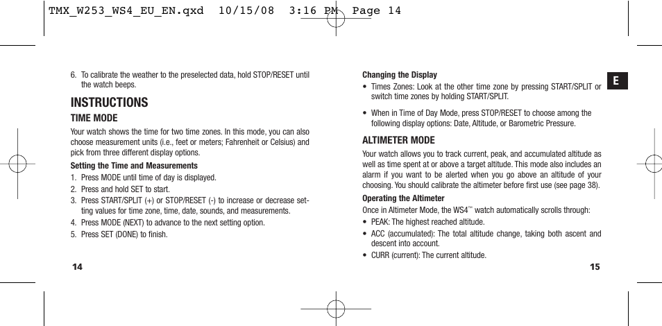 Instructions | Timex T49761 User Manual | Page 10 / 179