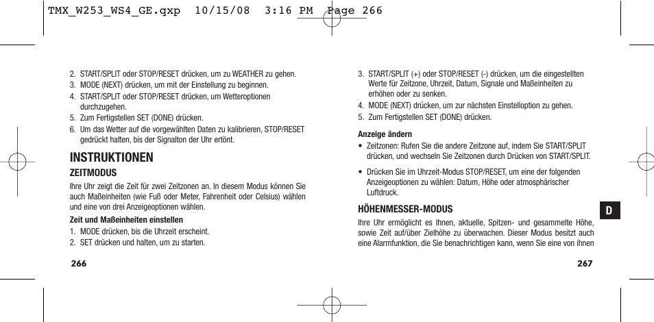 Instruktionen | Timex T49761 User Manual | Page 136 / 179