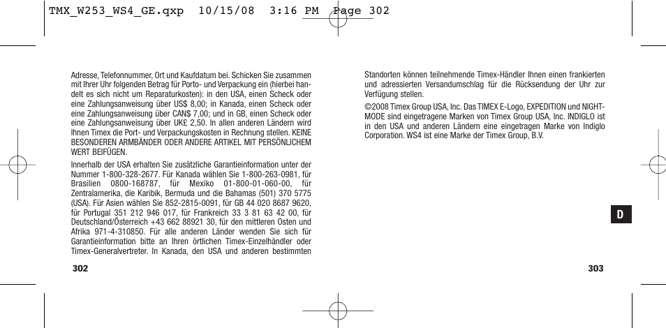 Timex T49761 User Manual | Page 154 / 179