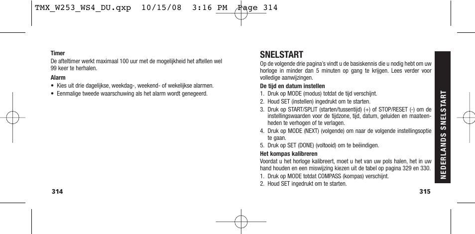 Snelstart | Timex T49761 User Manual | Page 160 / 179