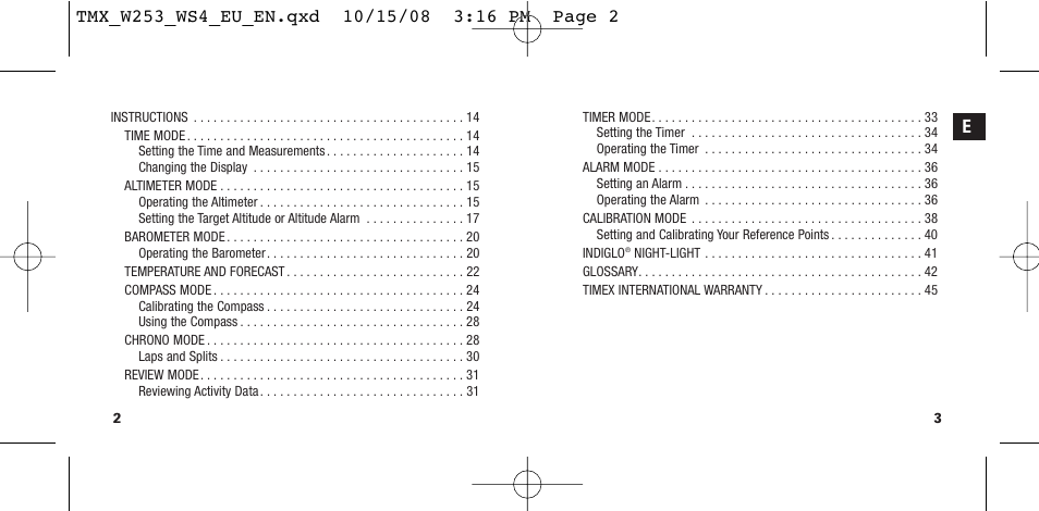 Timex T49761 User Manual | Page 4 / 179