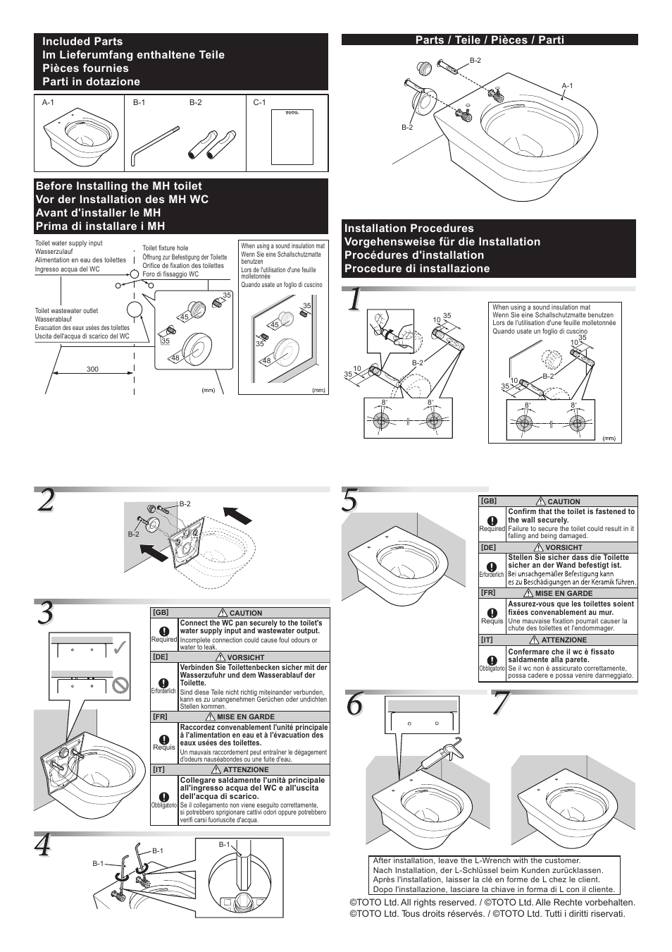 Toto CW162Y User Manual | Page 2 / 2