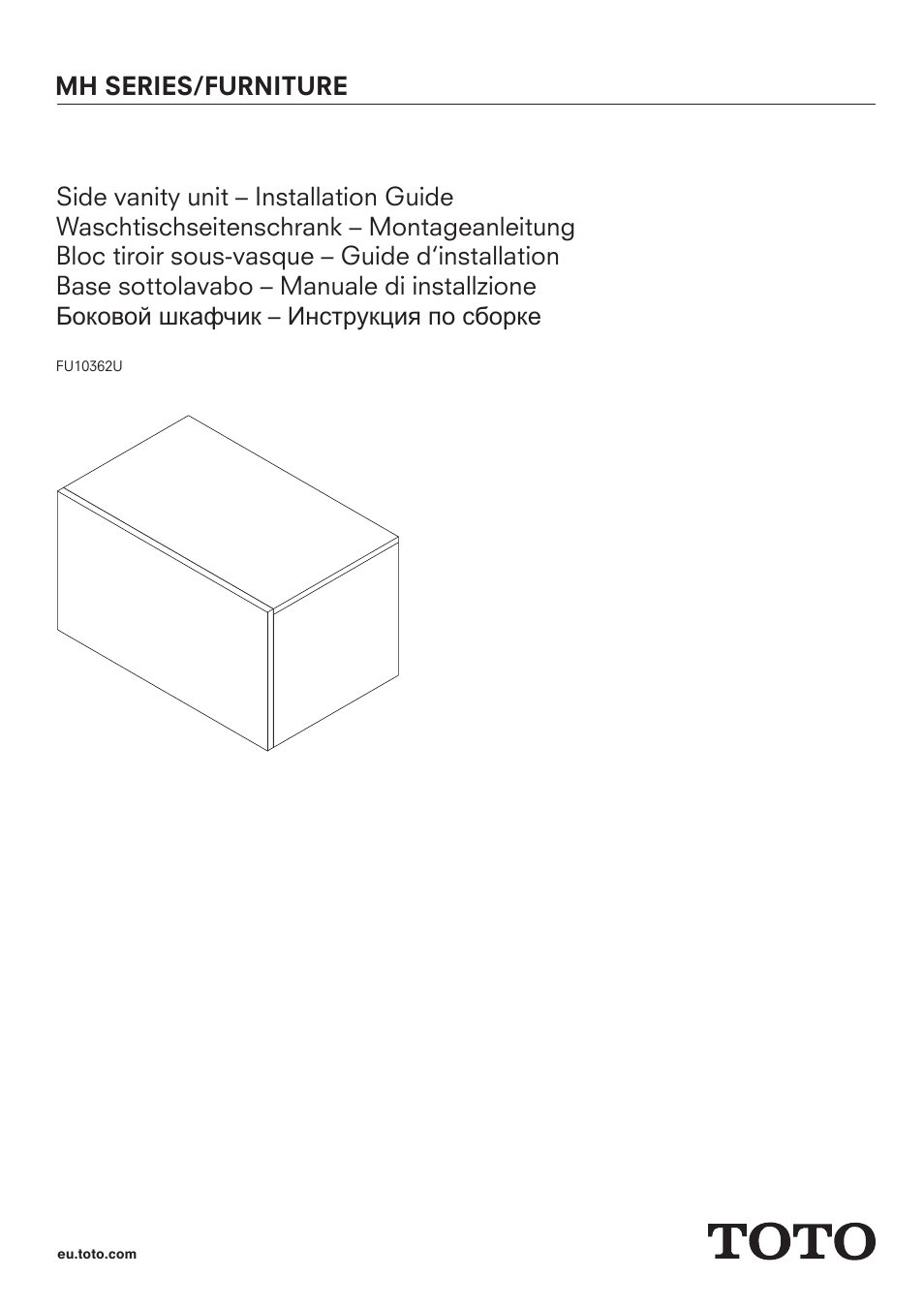 Toto FU10362U User Manual | 4 pages