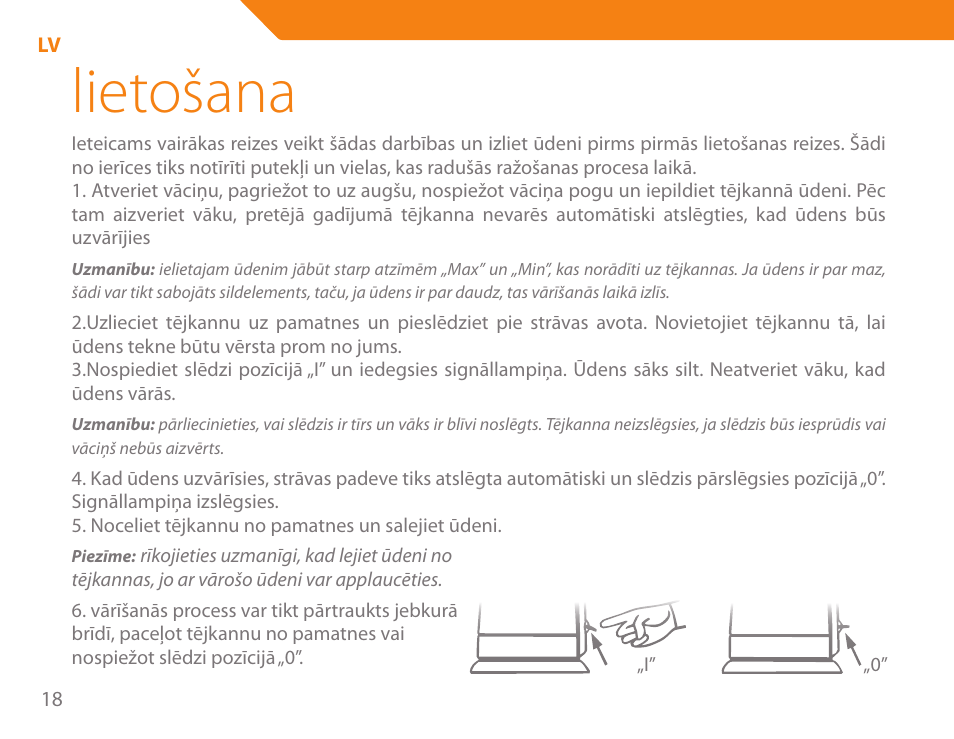 Lietošana | Acme KA-200 User Manual | Page 18 / 78