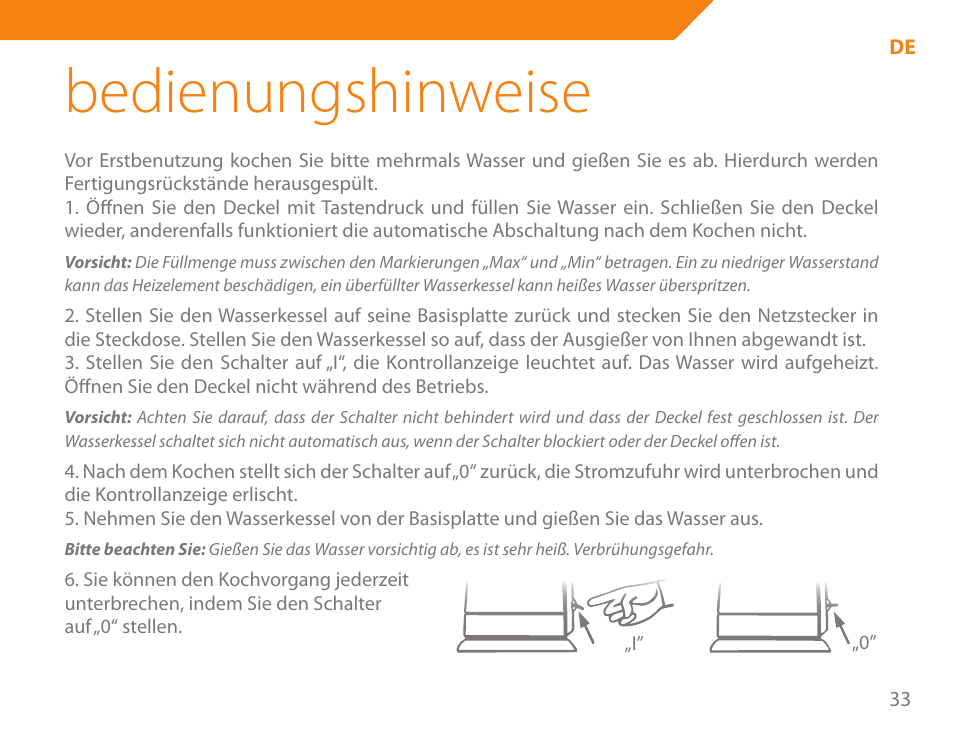 Bedienungshinweise | Acme KA-200 User Manual | Page 33 / 78