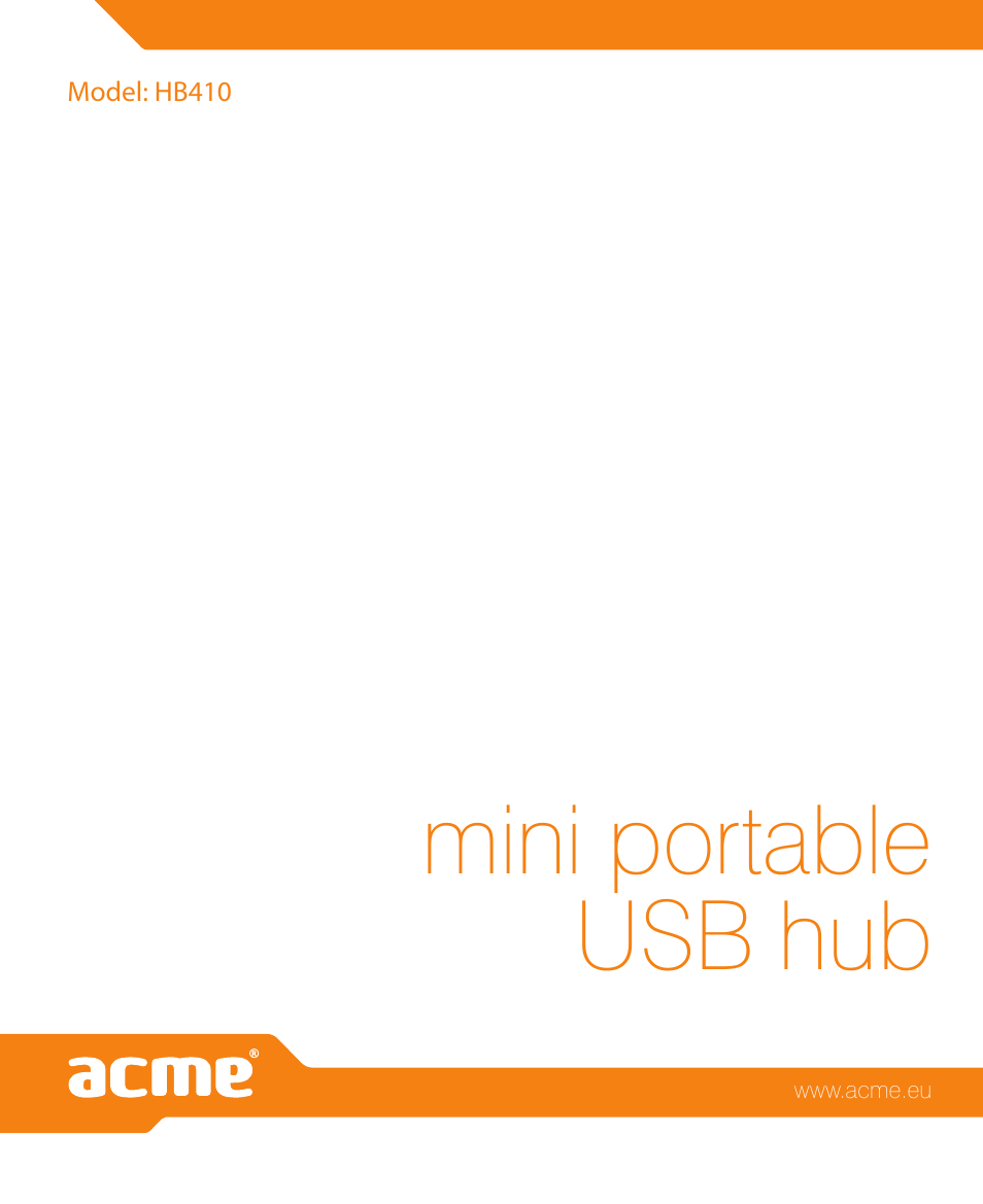 Mini portable usb hub | Acme HB410 User Manual | Page 44 / 44