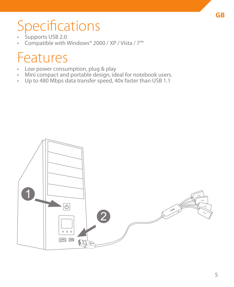 Specifications, Features | Acme HB410 User Manual | Page 5 / 44