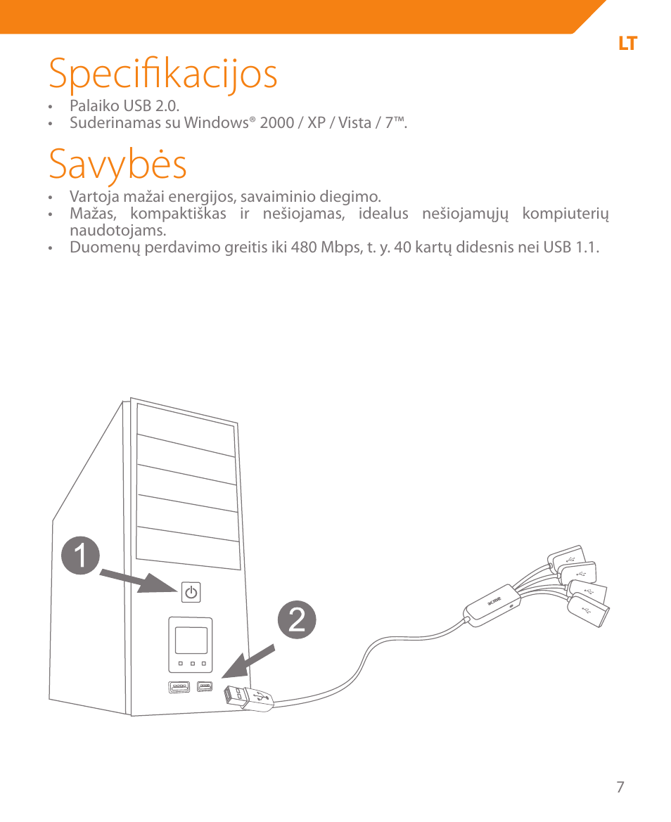 Specifikacijos, Savybės | Acme HB410 User Manual | Page 7 / 44