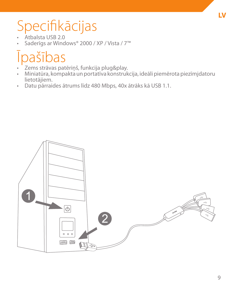 Specifikācijas, Īpašības | Acme HB410 User Manual | Page 9 / 44