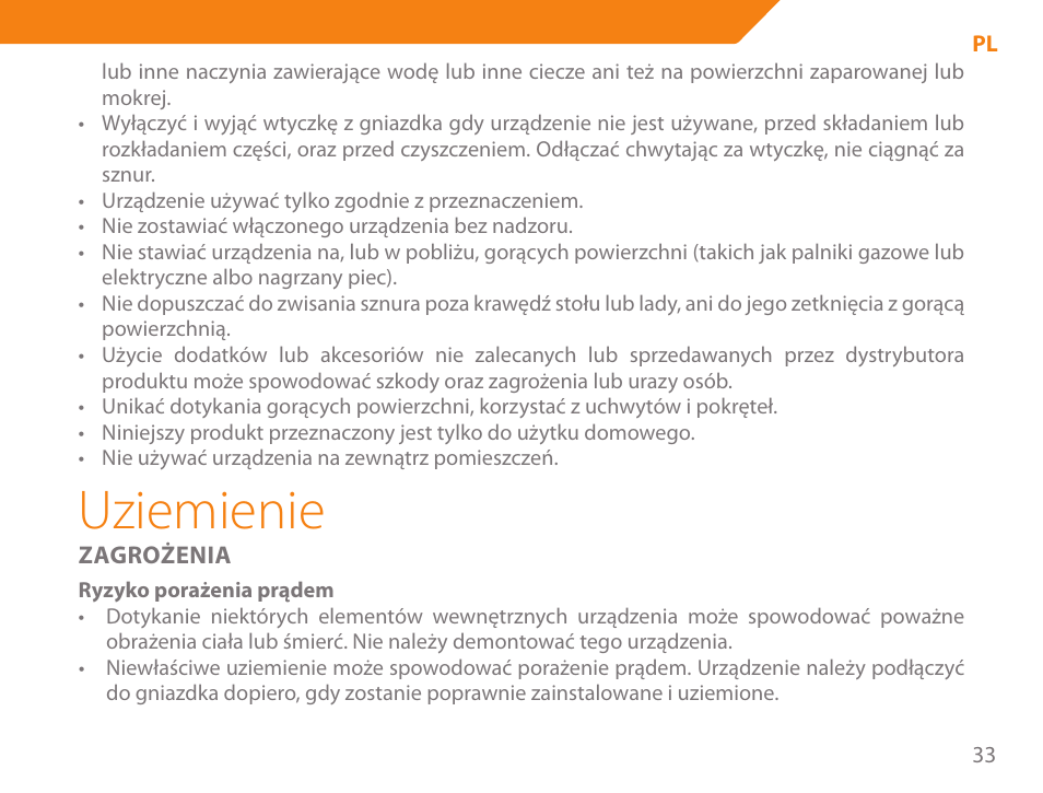 Uziemienie | Acme GE200 User Manual | Page 33 / 102