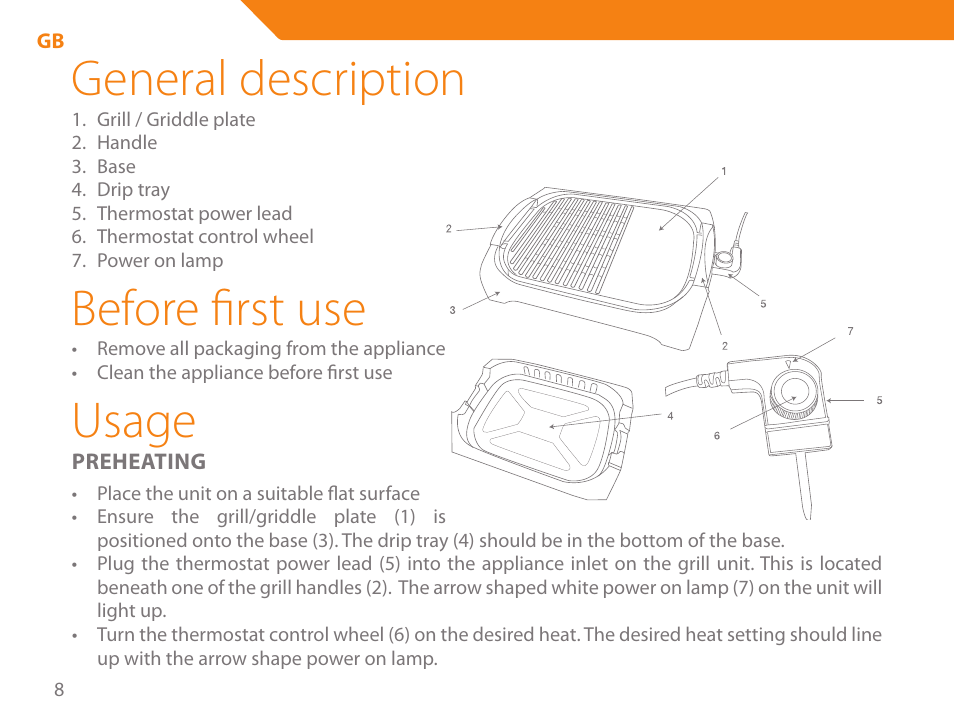 General description, Before first use, Usage | Acme GE200 User Manual | Page 8 / 102