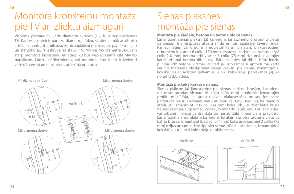 Sienas plāksnes montāža pie sienas | Acme PLB110S User Manual | Page 13 / 57