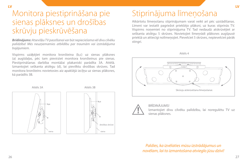 Stiprinājuma līmeņošana | Acme PLB110S User Manual | Page 14 / 57