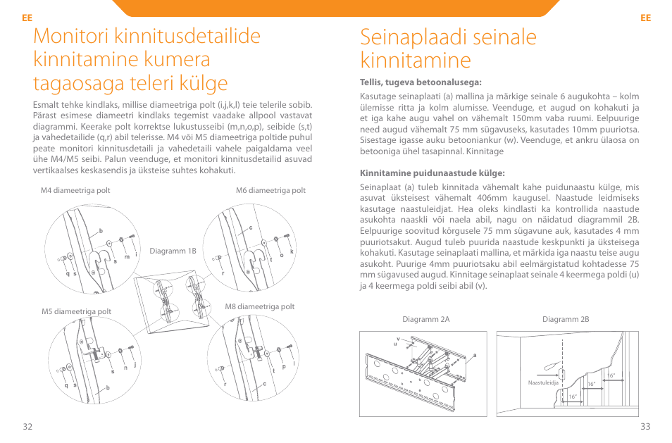 Seinaplaadi seinale kinnitamine | Acme PLB110S User Manual | Page 17 / 57