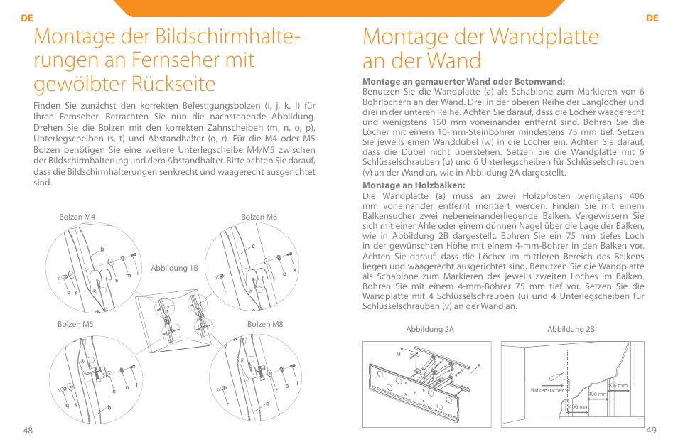 Montage der wandplatte an der wand | Acme PLB110S User Manual | Page 25 / 57
