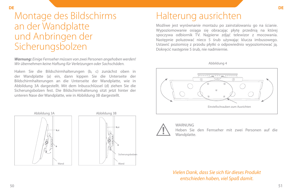Halterung ausrichten | Acme PLB110S User Manual | Page 26 / 57