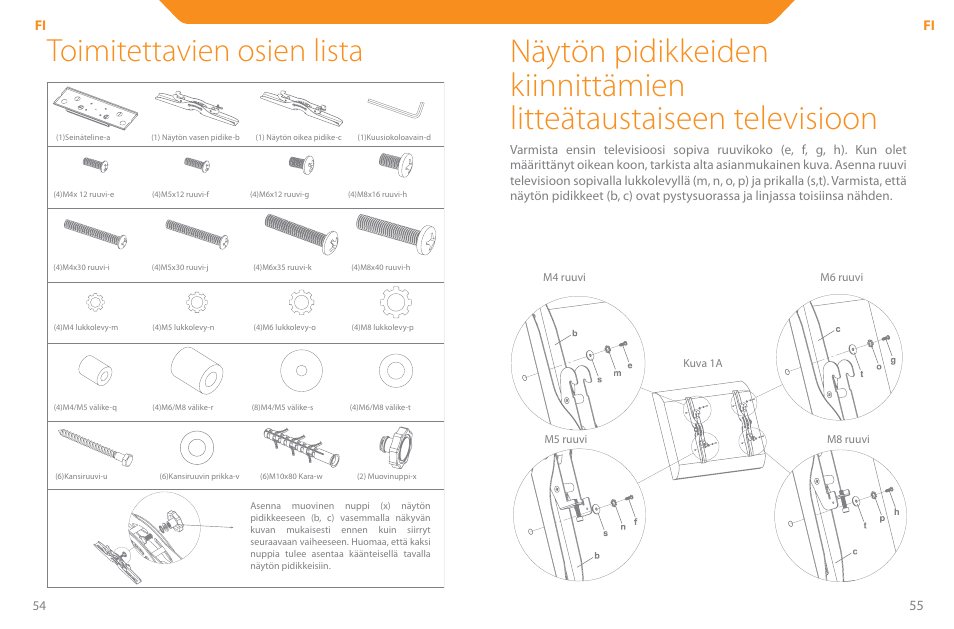 Toimitettavien osien lista | Acme PLB110S User Manual | Page 28 / 57