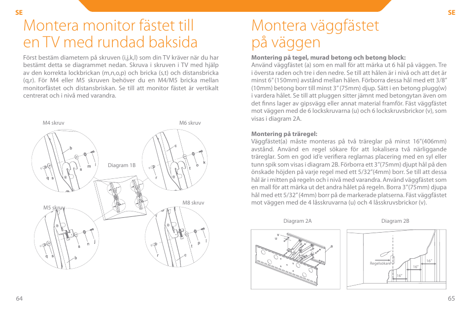 Montera väggfästet på väggen | Acme PLB110S User Manual | Page 33 / 57