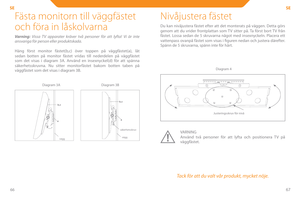 Nivåjustera fästet | Acme PLB110S User Manual | Page 34 / 57