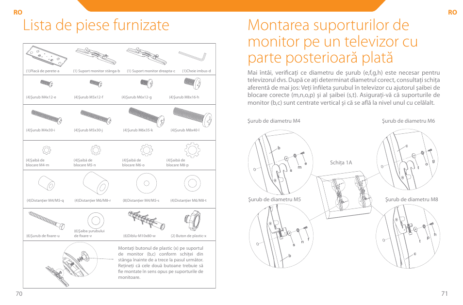 Lista de piese furnizate | Acme PLB110S User Manual | Page 36 / 57