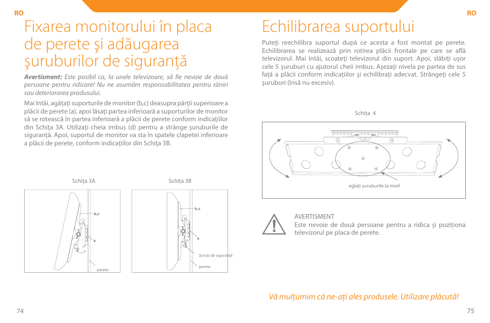 Echilibrarea suportului | Acme PLB110S User Manual | Page 38 / 57