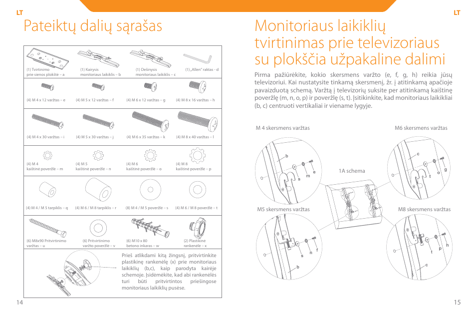 Pateiktų dalių sąrašas | Acme PLB110S User Manual | Page 8 / 57
