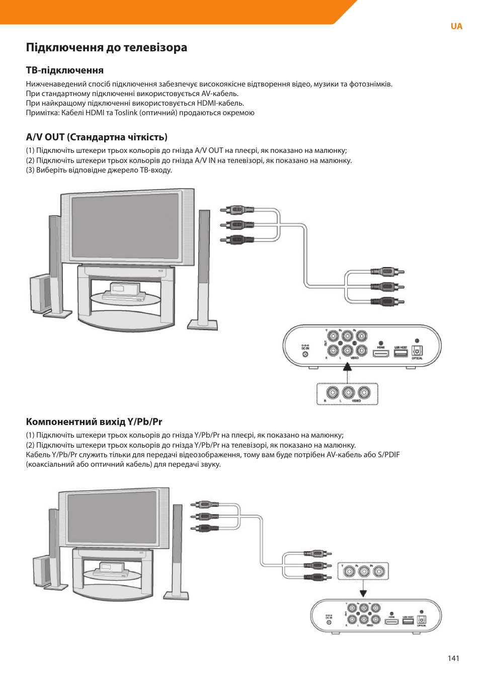 Підключення до телевізора | Acme DP01 User Manual | Page 141 / 164
