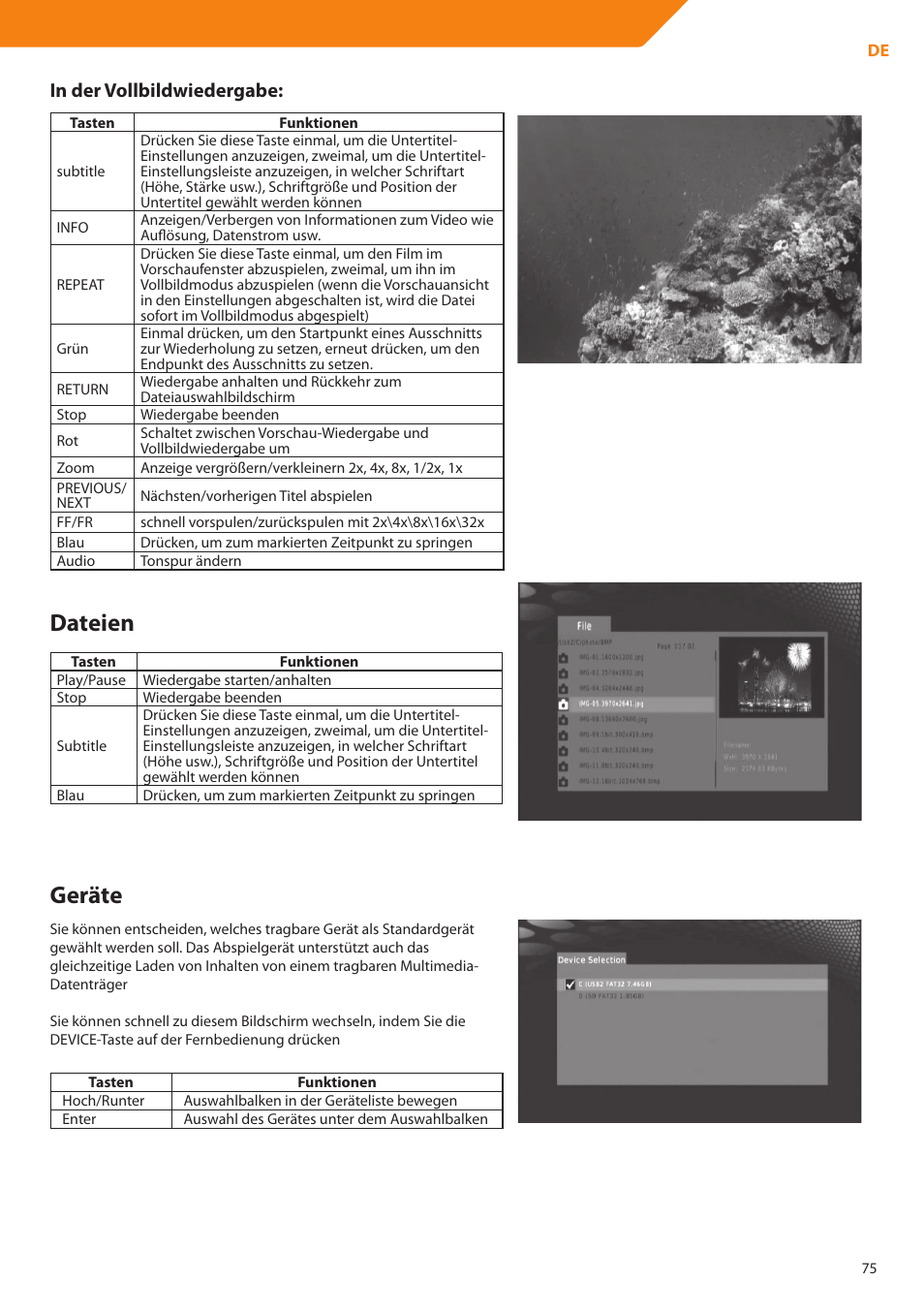 Dateien, Geräte | Acme DP01 User Manual | Page 75 / 164