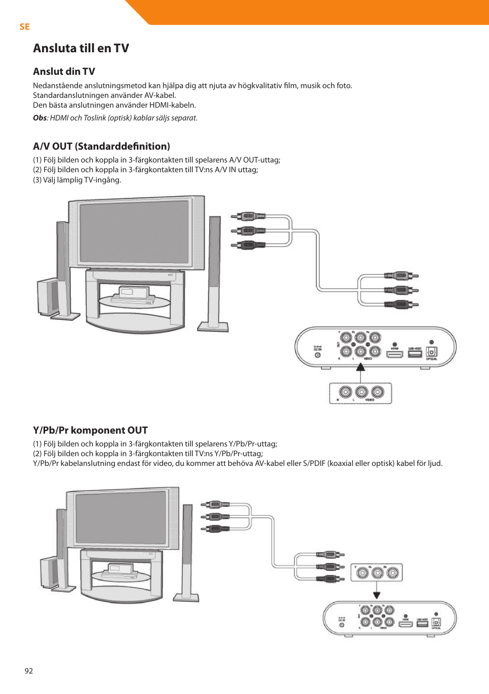 Ansluta till en tv | Acme DP01 User Manual | Page 92 / 164