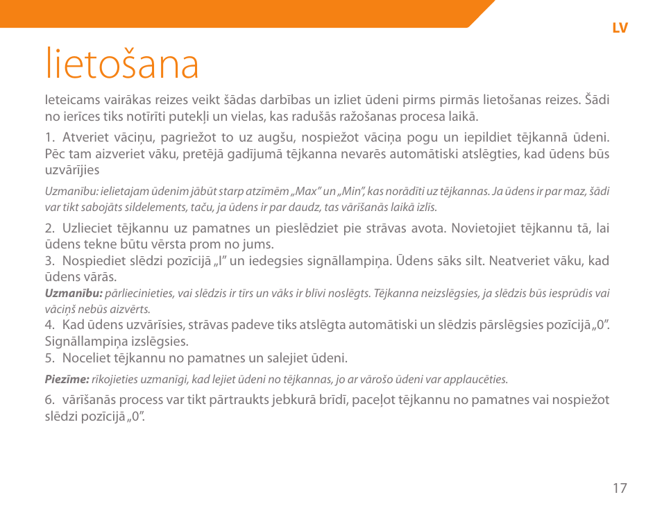 Lietošana | Acme KE-200 User Manual | Page 17 / 76
