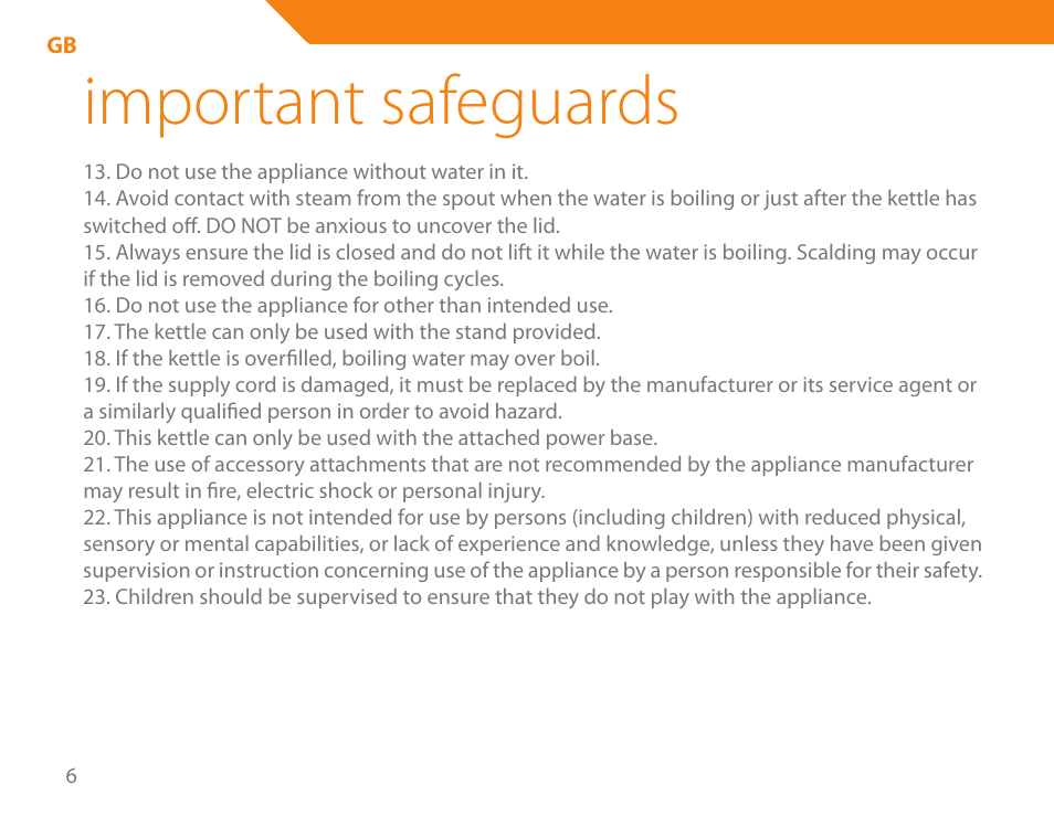 Important safeguards | Acme KE-200 User Manual | Page 6 / 76