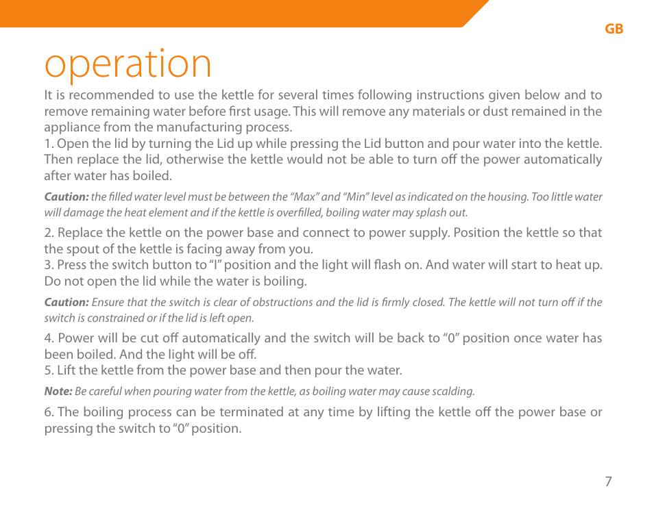 Operation | Acme KE-200 User Manual | Page 7 / 76