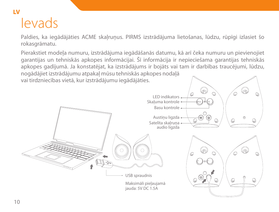 Ievads | Acme SS111 User Manual | Page 10 / 56